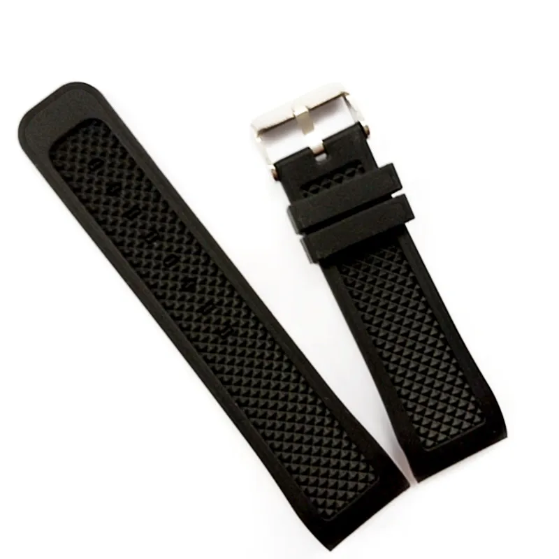 24 мм силиконовый резиновый ремешок для часов Arc ремешок+ сменный инструмент ремешок для часов из нержавеющей стали ремешок с пряжкой резиновый браслет на запястье черный