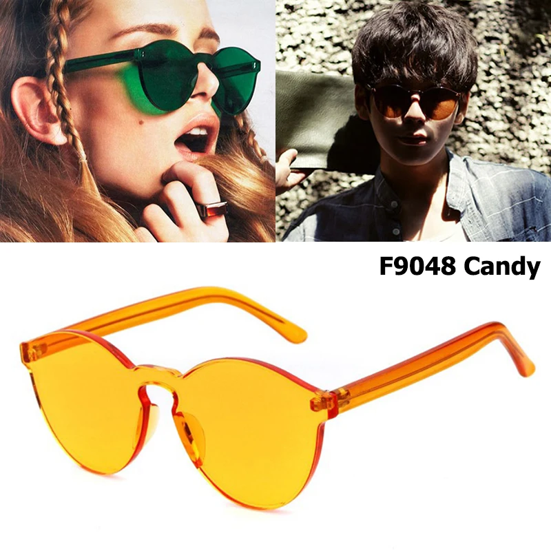 

JackJad 2017 New Fashion Transparent Candy Color Rimless Frame Sunglasses Brand Design Round Style Sun Glasses Oculos De Sol