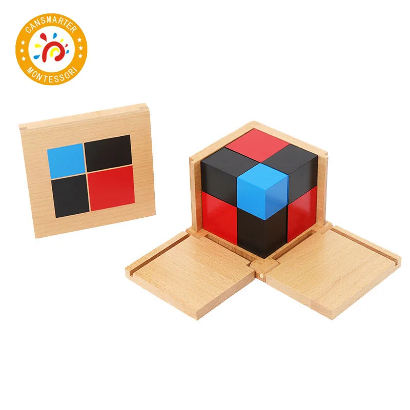

High Quality Beech Wooden Montessori Baby Standard Binomial Cube Toys Preschool Training Teaching Aids Brain Teaser Games SE018