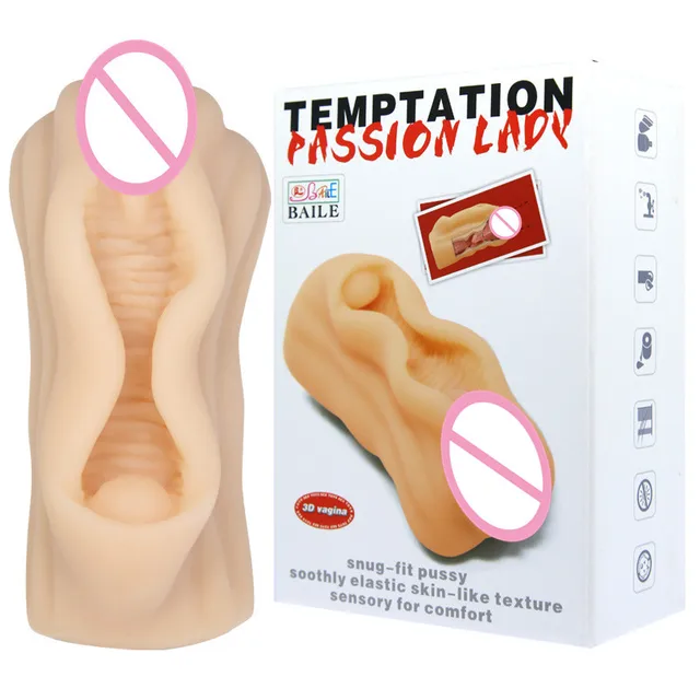 BAILE Adult Sex Products For Men Sex Toy Male Masturbator Double Tunnel 3D Realistic Vagina Soft Pussy Masturbation Rubber
