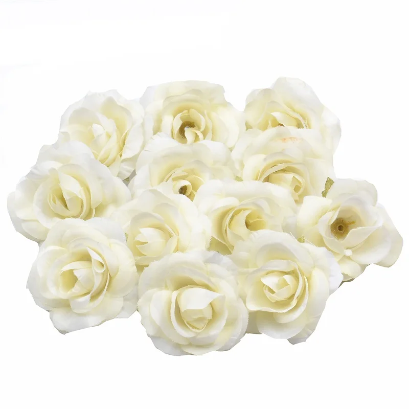 100 шт 4 см шелк искусственный бутоны роз для свадебной вечеринки рождественские украшения DIY ВЕНОК скрапбук искусственные поддельные цветы - Цвет: Milk white