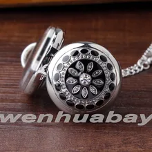 Блестящие маленькие женские Кристальные кварцевые карманные часы с арабскими цифрами, уникальный алмаз, имитация кулона, серебряное ожерелье, часы с цепочкой