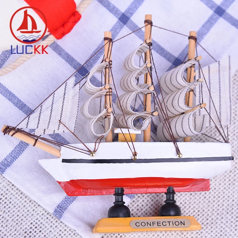Деревянная модель корабля LUCKK 14 см в европейском стиле украшение для дома