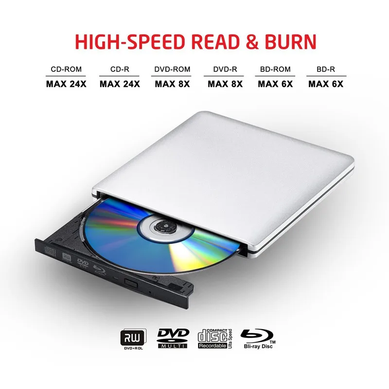 USB 3,0 Bluray привод BD-RW записывающее устройство CD/DVD rom Оптический привод Портативный Внешний Blu ray плеер для hp ноутбук компьютер Apple