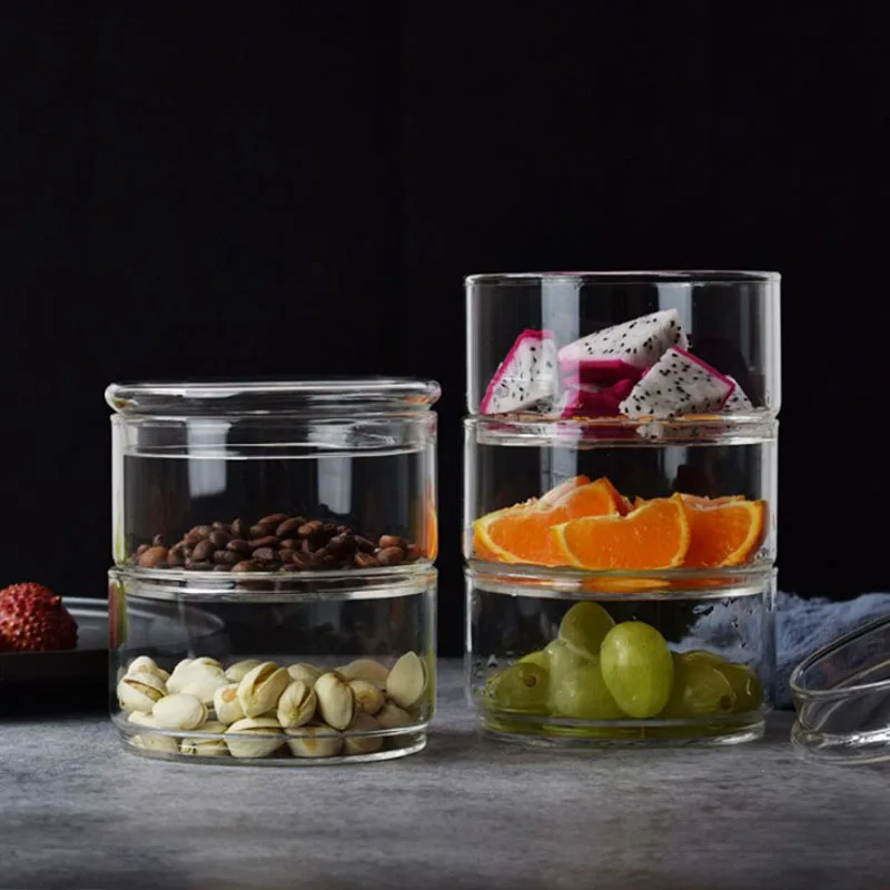 Стеклянная банка для хранения Superimposable бутылка с крышкой Минималистичная гаечная