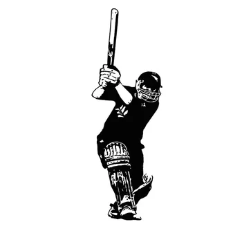 

Kids Bedroom Decorative Funny Sport Cricket Batsman Wall Sticker PVC Removable Self Adhesive Portrait Wall Mural