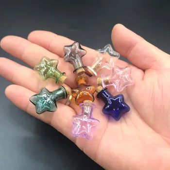 

Colorful Mini Glass Bottles Star Shape Cute Bottles With Cork Bottle Gift tiny Jars DIY Vial Pendant Gift Wedding Decor 200pcs