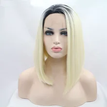 JOY& BEAUTY женский синтетический парик на кружеве цветной высокотемпературный волоконный волос Короткие прямые волосы косплей парик 14 дюймов 15 цветов