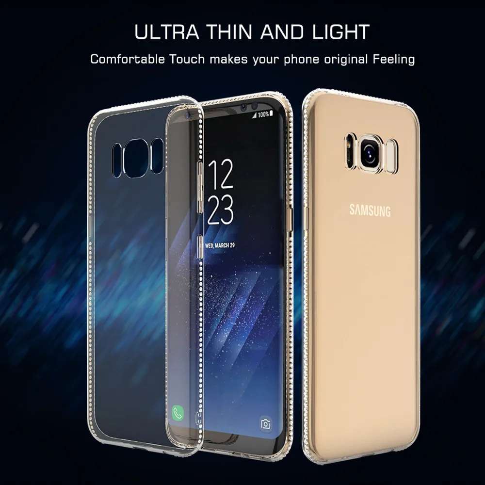 KISSCASE чехол со стразами для samsung S9 A3 A5 A7 J3 J5 J7 2016 2017 Блестящий ТПУ Galaxy Note 9 S8 Plus |
