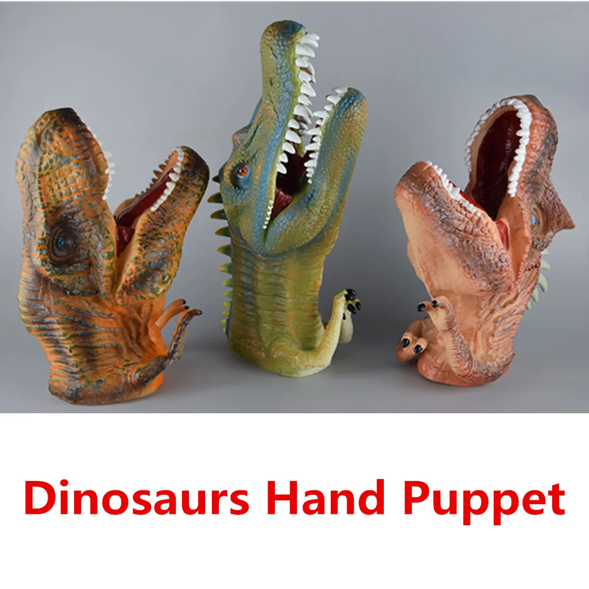 Реалистичный динозавр фигурки Куклы для театра марионеток перчатки мягкий клей резиновая голова животного действие палец