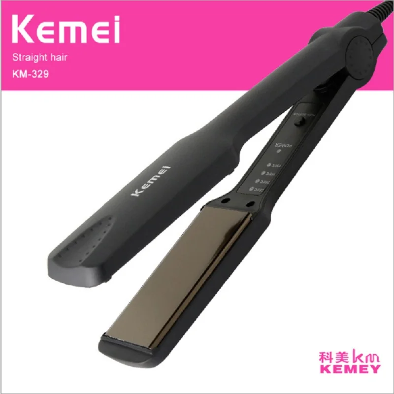 Черный KM-329 Professional Турмалин Керамическая нагревательная пластина выпрямитель для волос Инструменты для укладки с быстрым нагревом Тепловая работа