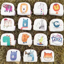 Милый короткий кошелек, Женский винтажный холщовый чехол, кошелек для монет, Дамский держатель для карт, клатч, детский мультипликационный Тоторо/лиса/сова, маленькие кошельки для мелочи