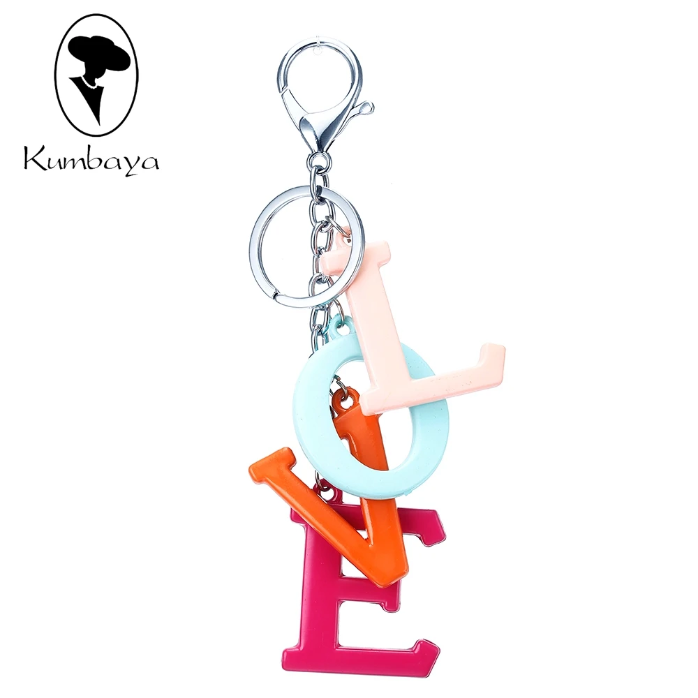 

Acrylic Letters Keychain A-Z Bright Candy Rubber Colors Women Jewelry DIY Key Chains Handmade Letter DIY Name Gifts P18413