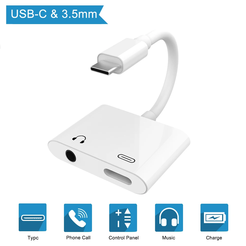 

Type C to Type-C USB C 3.5mm Aux Adapter for Xiaomi Note 7 Huawei P20 P30 Pro iPad Pro MacBook Headphone Earphone Adapter