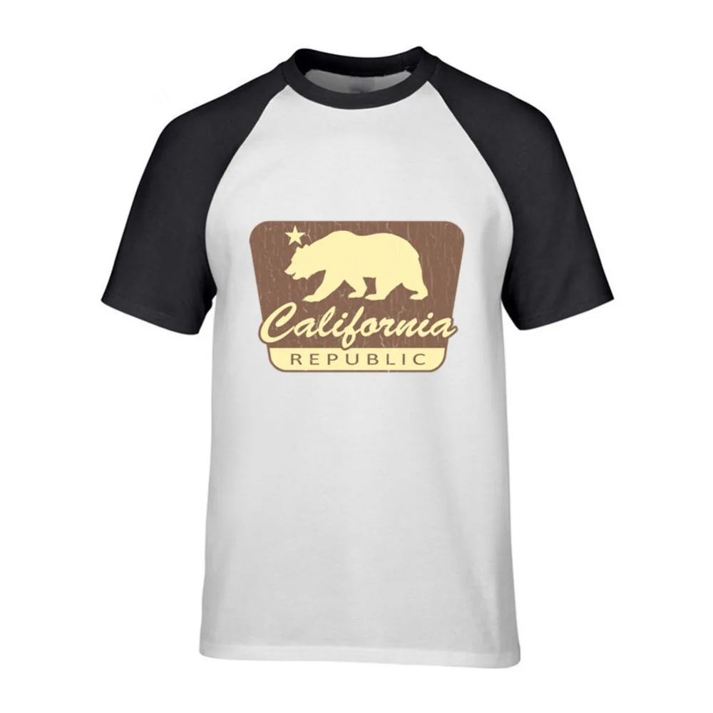 Медведь California Республика флаг футболка для мужчин лучшие предложения короткий