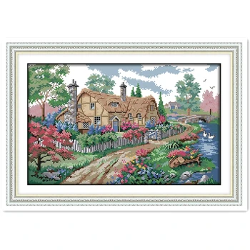 

A Country Cabin 8 Home Decoration DIY Set Chinese Counted Cross Stitch Pattern Embroidery Cross Set 11CT 14CT Printed On Canvas
