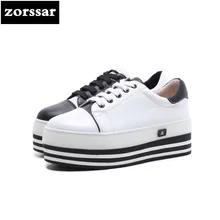 {Zorssar}/; модная женская обувь из натуральной кожи; повседневные лоферы на плоской подошве; высококачественные женские кроссовки; повседневная обувь на плоской платформе
