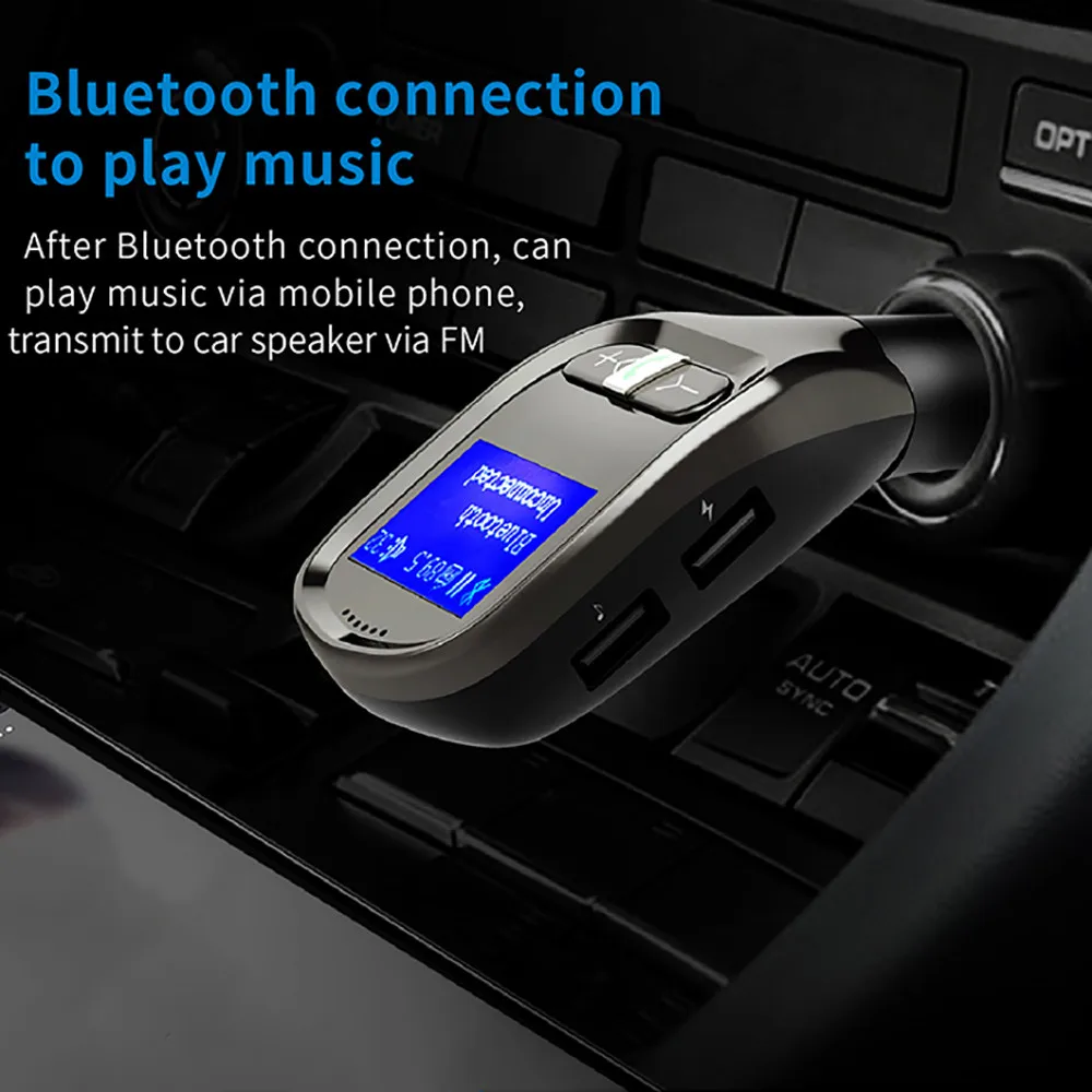 Aux модулятор FM Bluetooth громкой связи автомобильный комплект авто MP3 аудио плеер с быстрой зарядкой ЖК MP3-плеер USB зарядное устройство 11,5