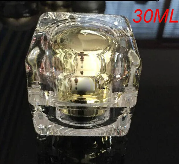 

30G gold square shape empty acrylic cream container ,30g gold plastic cream jar Cosmetic Jar ,Cosmetic Packaging 30g empty