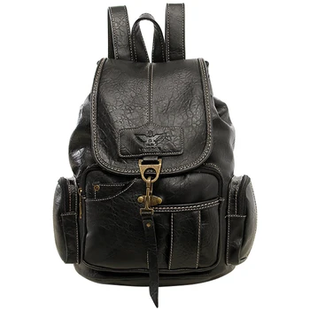

Ladies Vintage backpack shoulder bag women school bag PU leather backpack for teenage girls boys