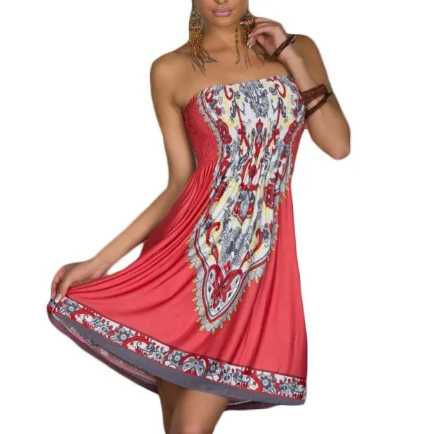 Beach font b Dresses b font 2018 fashion summer new arrive Europe and America style strapless