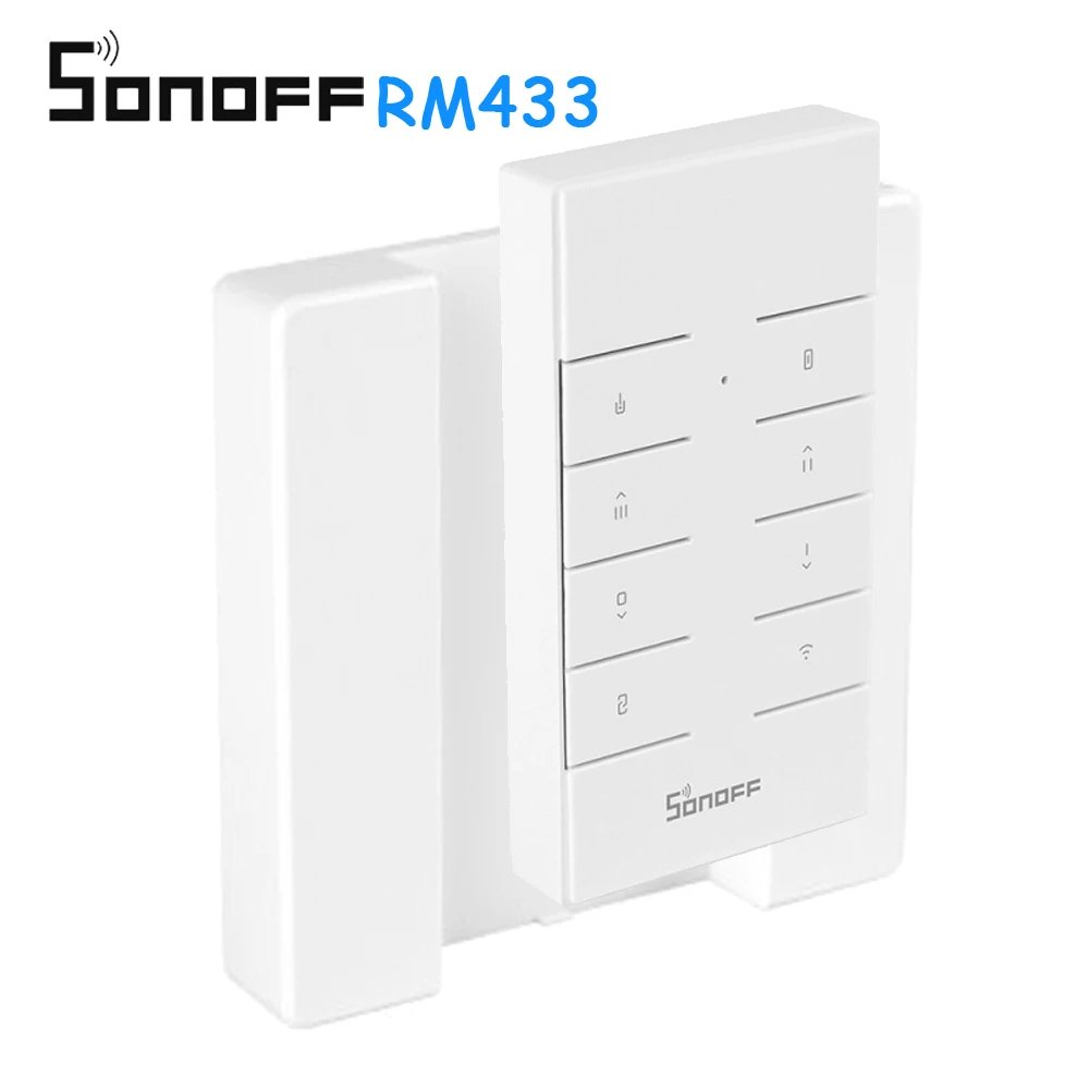 

SONOFF RM433 8 Keys Multipurpose Custom 433 MHz RF Remote Control Switch Intelligence Household Appliances Accessories with Base