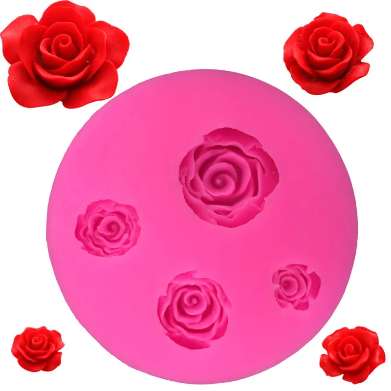 3D Roses mold flower mold Fondant Cake Decorating DIY silicone mold