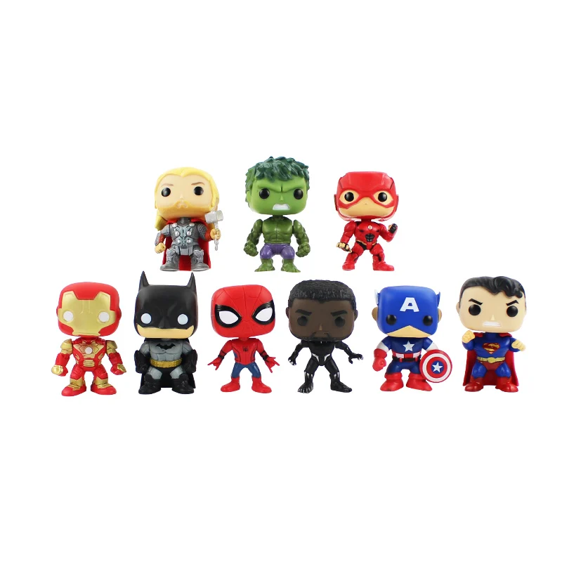 9pcs/set Marvel DC Super Heroes Avengers PVC Action Figure Toys New 