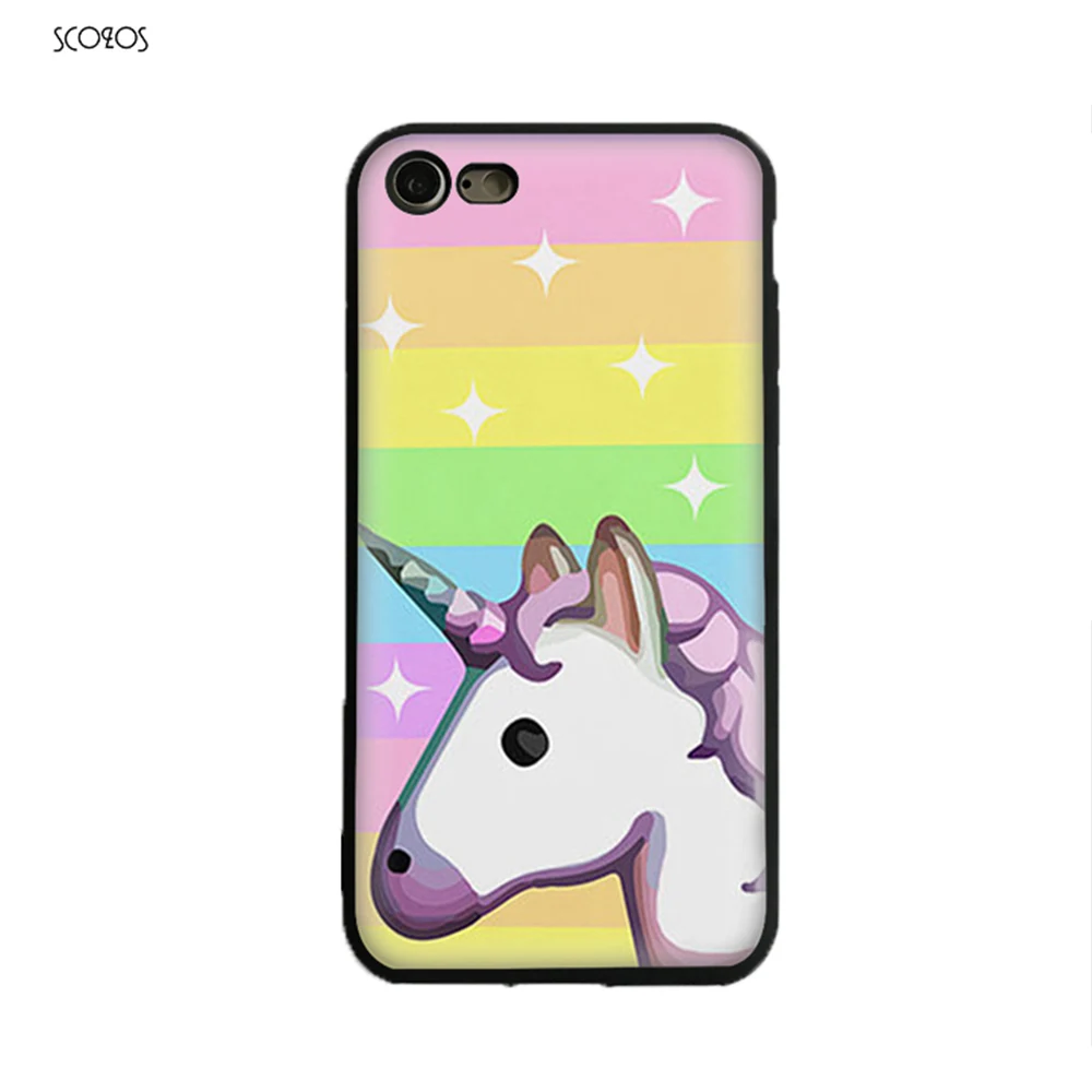 SCOZOS Unicorn emoji rainbow phone case soft Cover For Iphone X 5 5S Se 6 6S 7 8 Plus #ta913 |