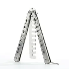 1 шт. тренировочный нож-бабочка из нержавеющей стали, расческа, инструмент серебристо-серый, инструменты для самостоятельного стайлинга 5W3Z 7GQF 8UC6