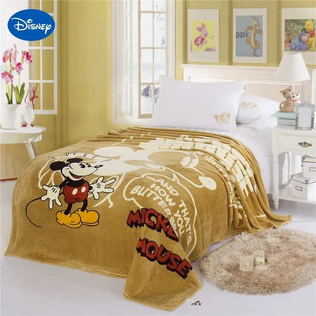 US $55 99 |Disney Mickey Mouse In Chăn 150*200 CM Cô Gái Giường Bedroom Decor Cartoon Characte Sô Cô La Polyester Coral Fleece Vải trong