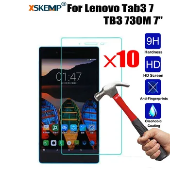 

XSKEMP 10Pcs/Lot HD Tempered Glass Screen Protector For Lenovo Tab3 7 TB3 730M 7" Tablet Protective Film 9H Hard Explosion Proof