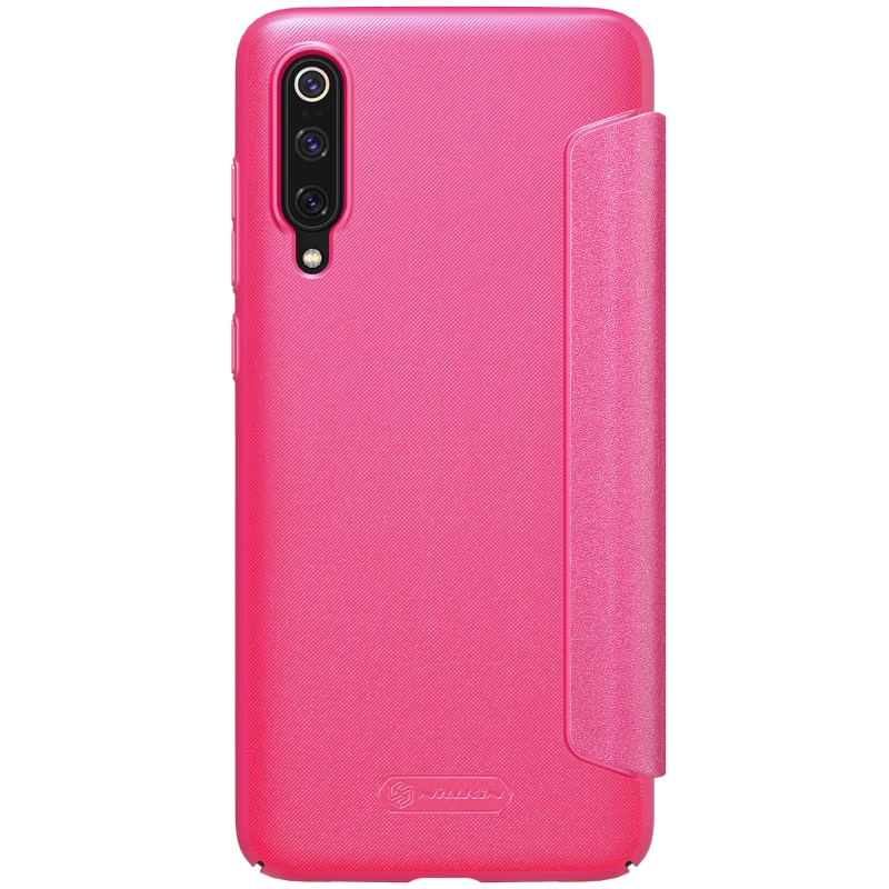 Флип Чехол Для Xiaomi mi 9 mi 9 Explorer Nillkin Sparkle Series из искусственной кожи чехол Xiaomi mi 9 чехол - Цвет: Розово-красный