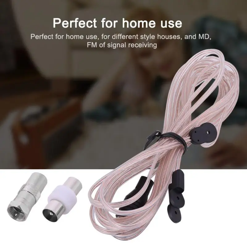 FM Dipole Antenna Radio Home Indoor FM Receiver Aerial with TV Female