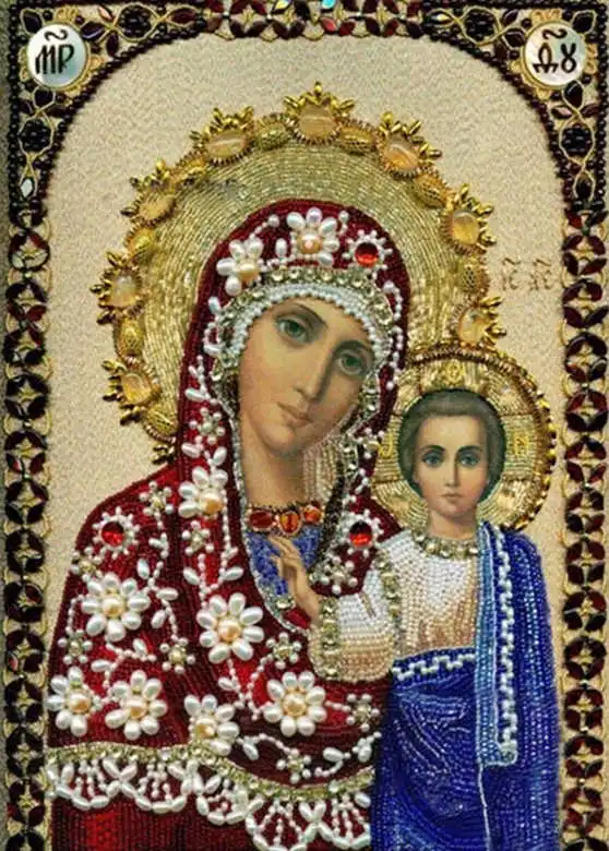 Алмазная вышивка RUBOS Theotokos Iverskaya otodox, икона, религия, Алмазная мозаика, сделай сам, 5D, рукоделие, Хрустальная бусина, дрель, Декор, подарочный набор - Цвет: 890