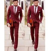 Красные модные привлекательные мужские костюмы с двумя пуговицами Terno Masculino Custome Homme приталенный костюм дизайнерский Блейзер Костюмы(куртка+ брюки+ галстук