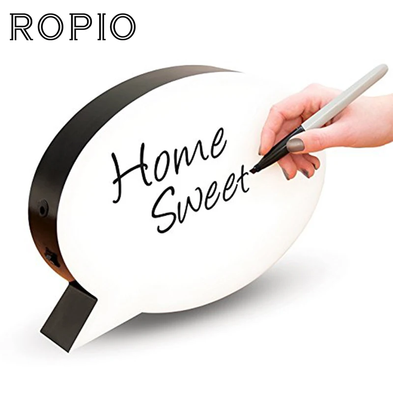

ROPIO Creative Cinema Night Light Handwritten Light Box LED White Night Lamp Sign Writing Message Board With Pens For Love Gift