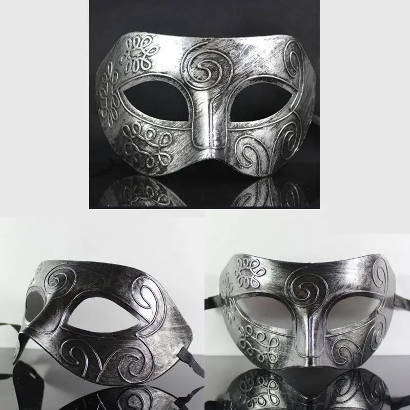 Face Mask Party Lovely Men Burnished Antique Silver/Gold Venetian Mardi Gras Masquerade For Adults