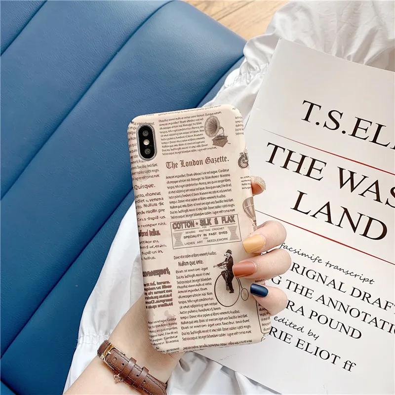 

Retro Painted Patterned Phone Case for Iphone XS Max Case for Iphone XR XS X 8 7 6S 6 Plus Cover Hard PC Matte Cases Capa Coque