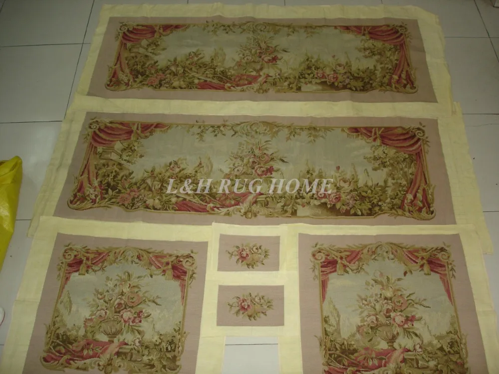 Французский Aubusson ручной wovesofa и чехол для стула комплект 1:4 с руками