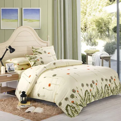 

4PCS Korean bedding set 100% cotton fabric queen size plain boho bed linen include duvet set bed sheet