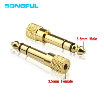

1 Pair 6.5mm Male to 3.5mm Female Audio Cable Adapter 1/4" 6.35 Plug to 3.5 mm Jack Stereo AUX Connector Microphone Converter