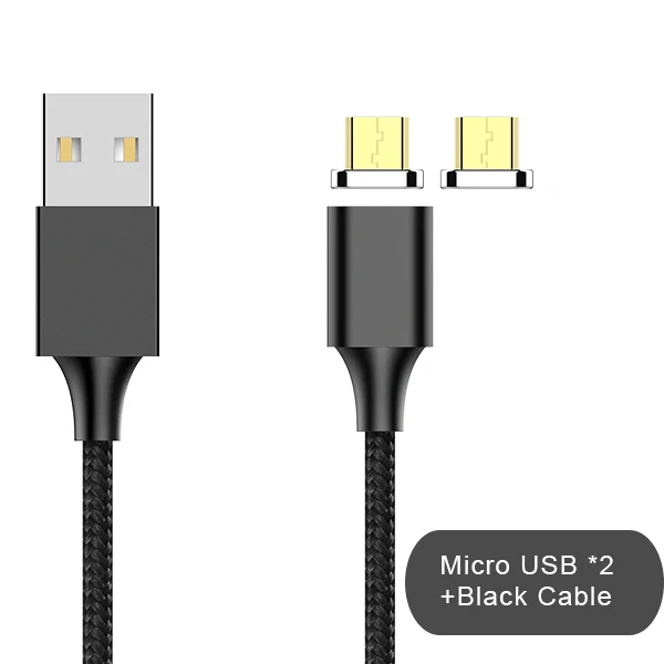 NOHON 3 в 1 Micro usb type C кабель для зарядки и синхронизации данных для iPhone X 7 8 6 5 Plus Магнитная Быстрая зарядка для samsung - Цвет: 2 Micro 1black cable