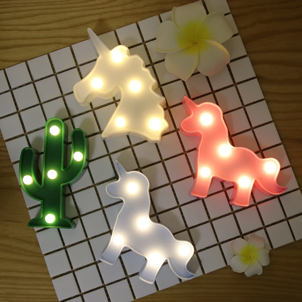 Cartoon Night Lights Unicorn/Flamingo/Cactus/Pineapple/Cloud/Star/Shell/Heart LED Table Lamp For Ch - 33050025017 Cartoon Night Lights Unicorn/Flamingo/Cactus/Pineapple/Cloud/Star/Shell/Heart LED Table Lamp For Ch - 33050025017