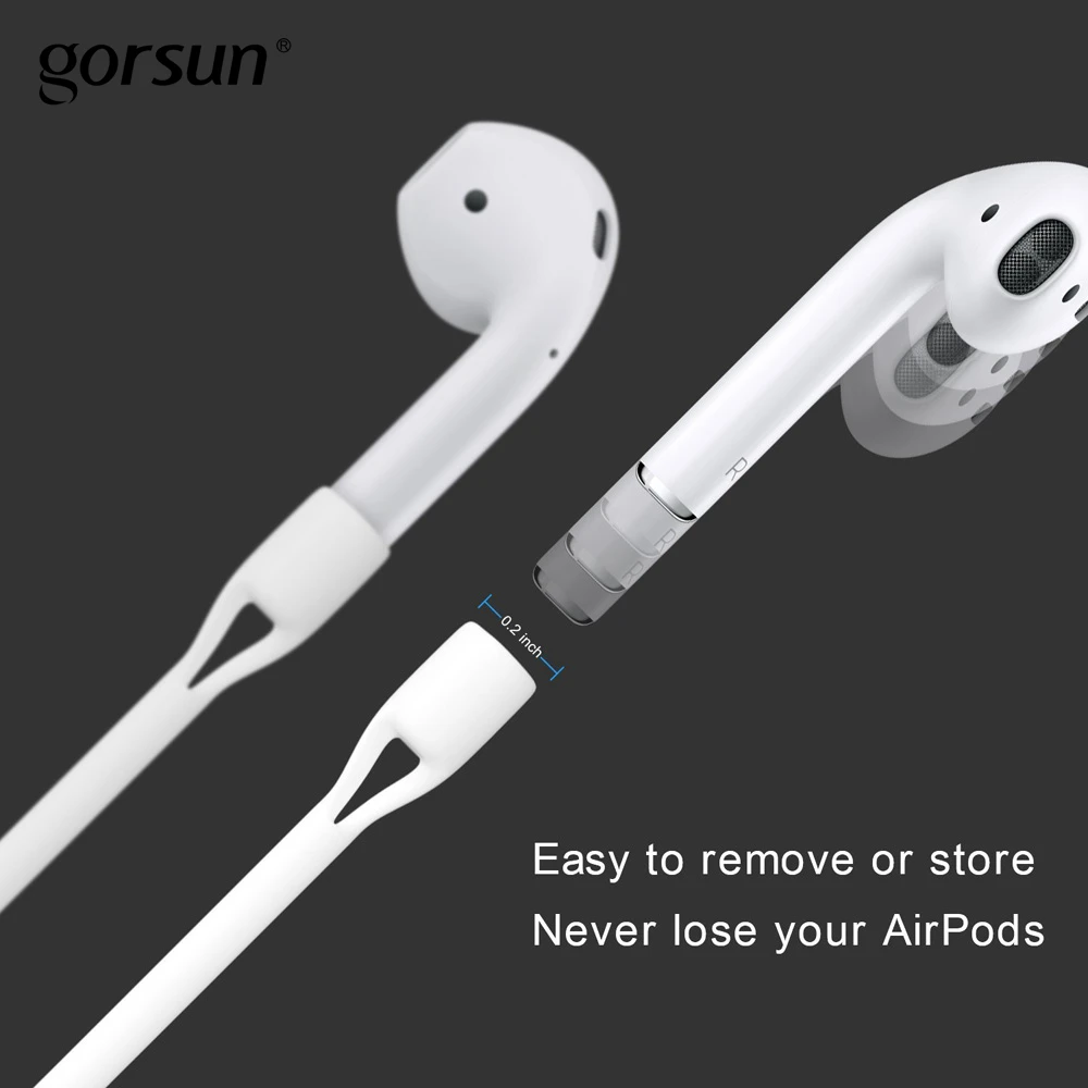 Airpods String gorsun W1 цветной ремешок Ремешок для спортивных часов Силиконовый кабельный разъем для Apple IPhone Airpods