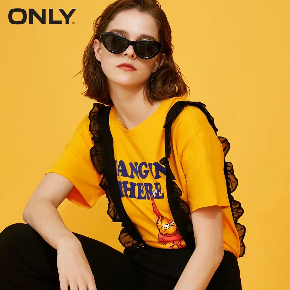 

ONLY Women's 100% Cotton Printed T-shirt x Garfield |118201629