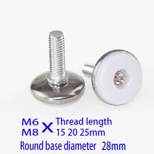 M6 M8X(20 25) Болт шкафа ноги контактная площадка под винт Регулируемая машина случае металлическая ножка, сталь и нейлоновая фурнитура колодки ножка шкафа