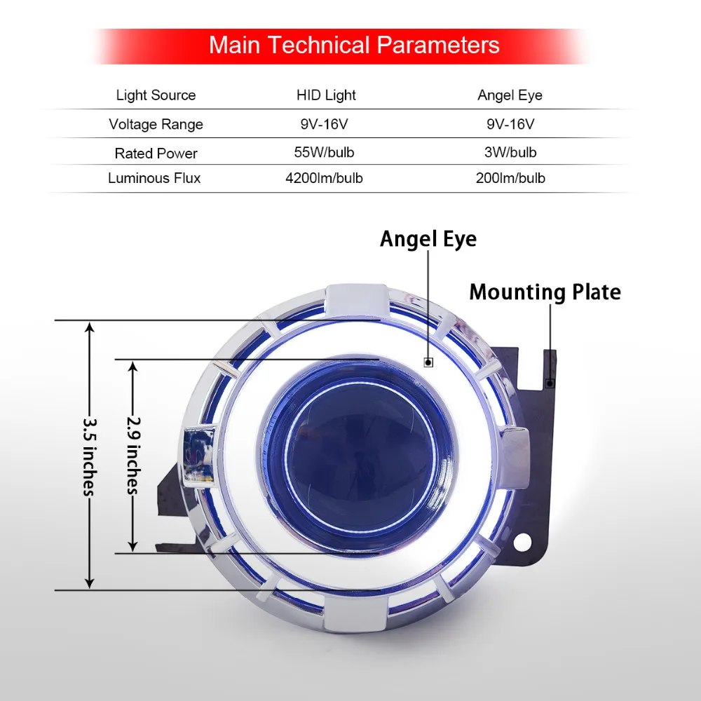 KT Angel Eye HID Projector Lens for Yamaha YZF R6 1999 00 01 2002 Headlight Blue KT Angel Eye HID Projector Lens for Yamaha YZF R6 1999 00 01 2002 Headlight Blue