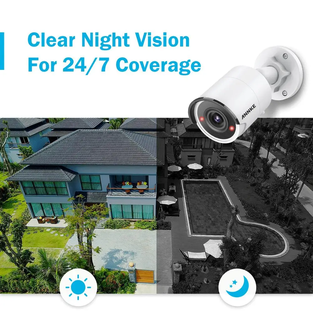 ANNKE 8CH 4K Ultra HD POE Network Video Security System 8MP H.265 NVR With 4PCS 8MP Weatherproof IP