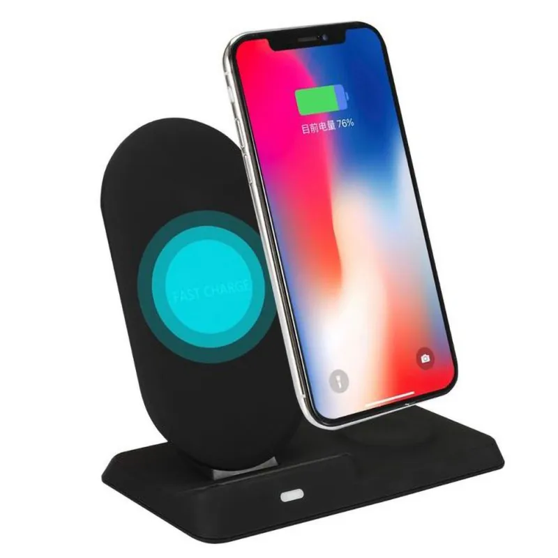 

2 In 1 QI Charger Magnetic Wireless Phone Charging Stand Type-C 10W For Apple Watch For iphone
